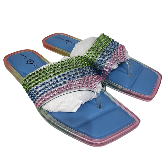 Katy Perry the Geli Slide Thong Sandals Rainbow 11 - Picture 6 of 8
